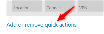 click add or remove quick actions link for more